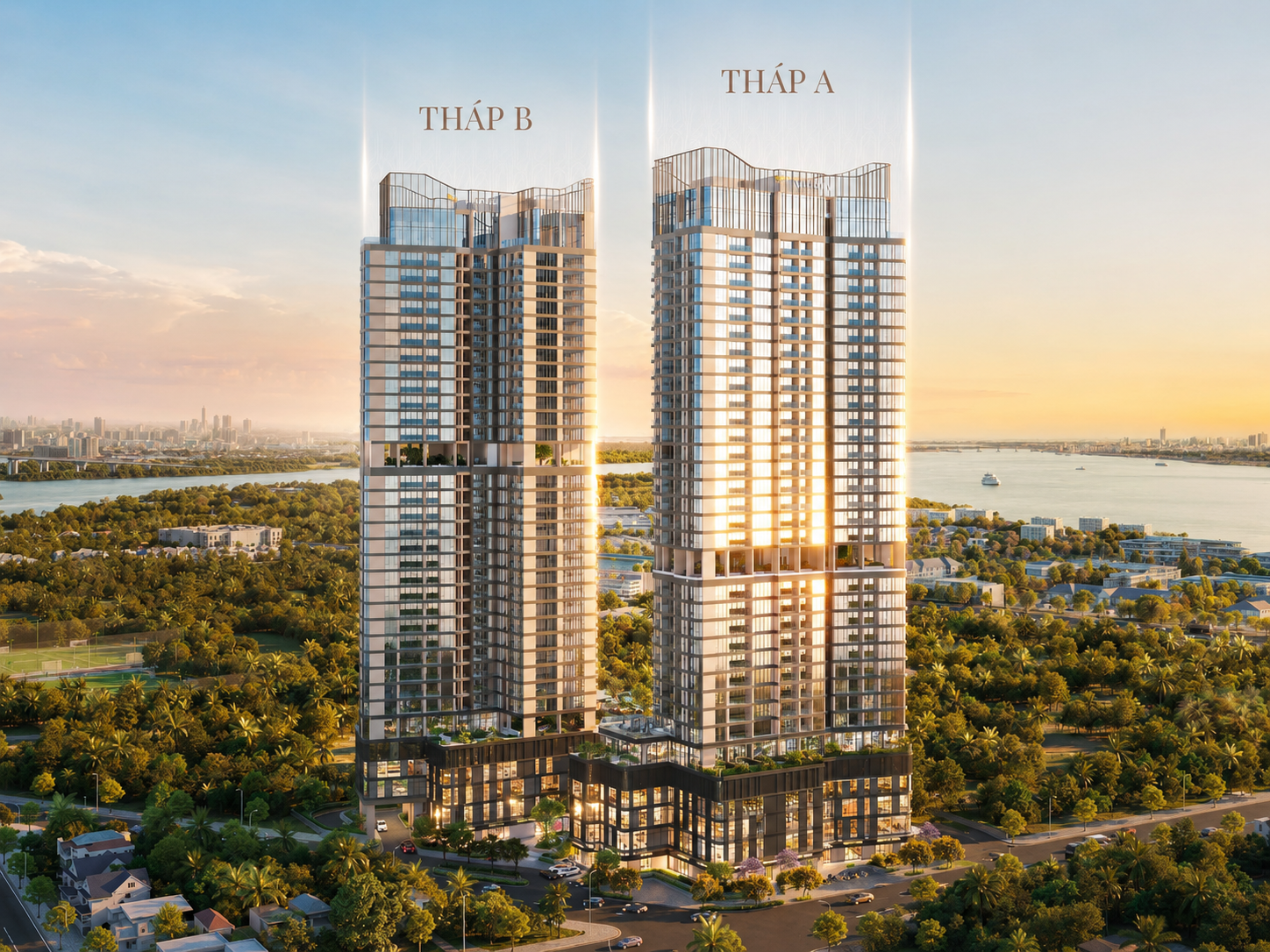 Hình ảnh hai tháp A và B dự án Vlasta Premier Phú Thuận