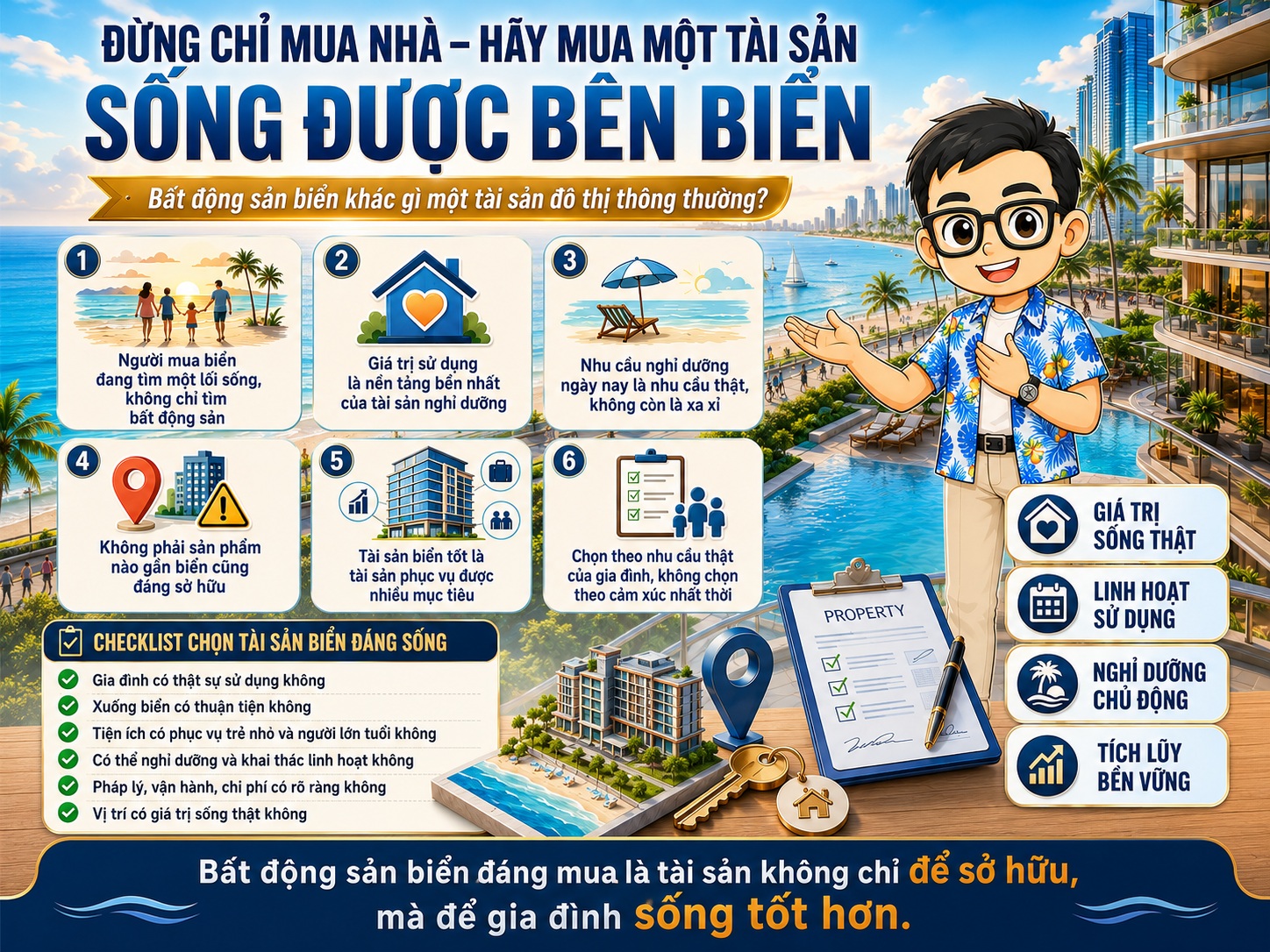 Không gian bất động sản biển mang lại giá trị sống và trải nghiệm nghỉ dưỡng cho gia đình