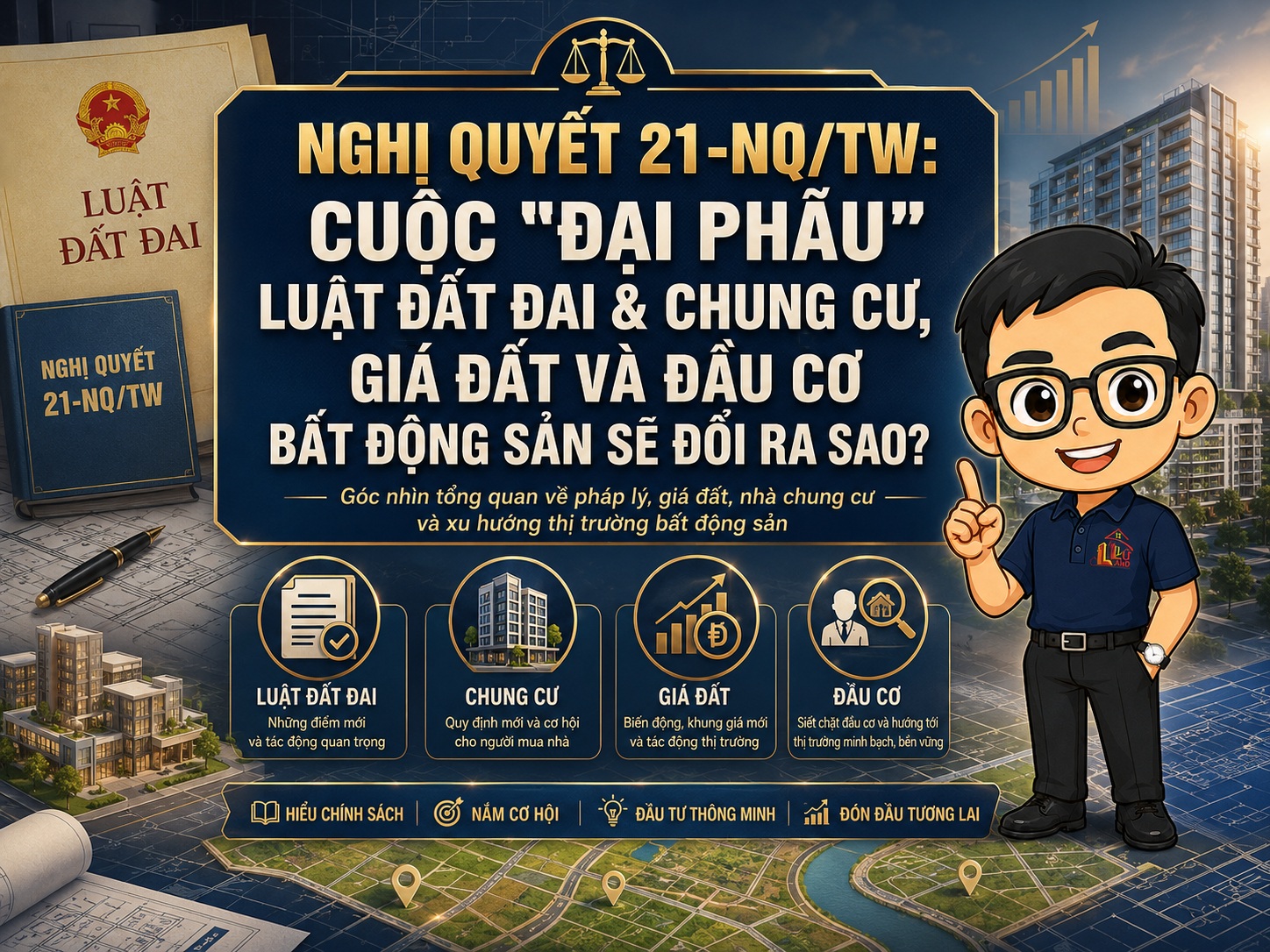 Nghị quyết 21-NQ/TW và những thay đổi đối với giá đất, chung cư, đầu cơ bất động sản