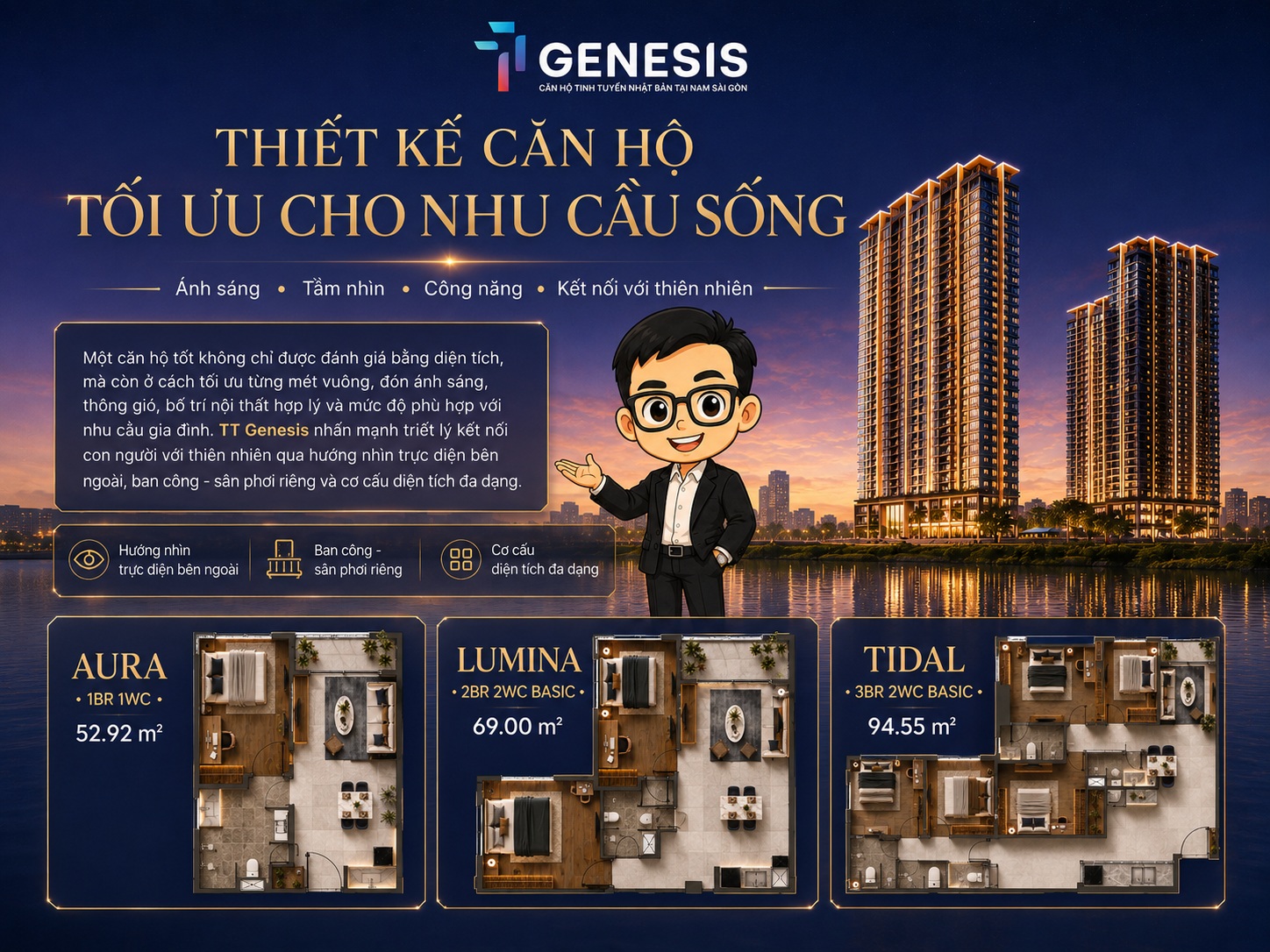 Thiết kế căn hộ TT Genesis tối ưu công năng và ánh sáng