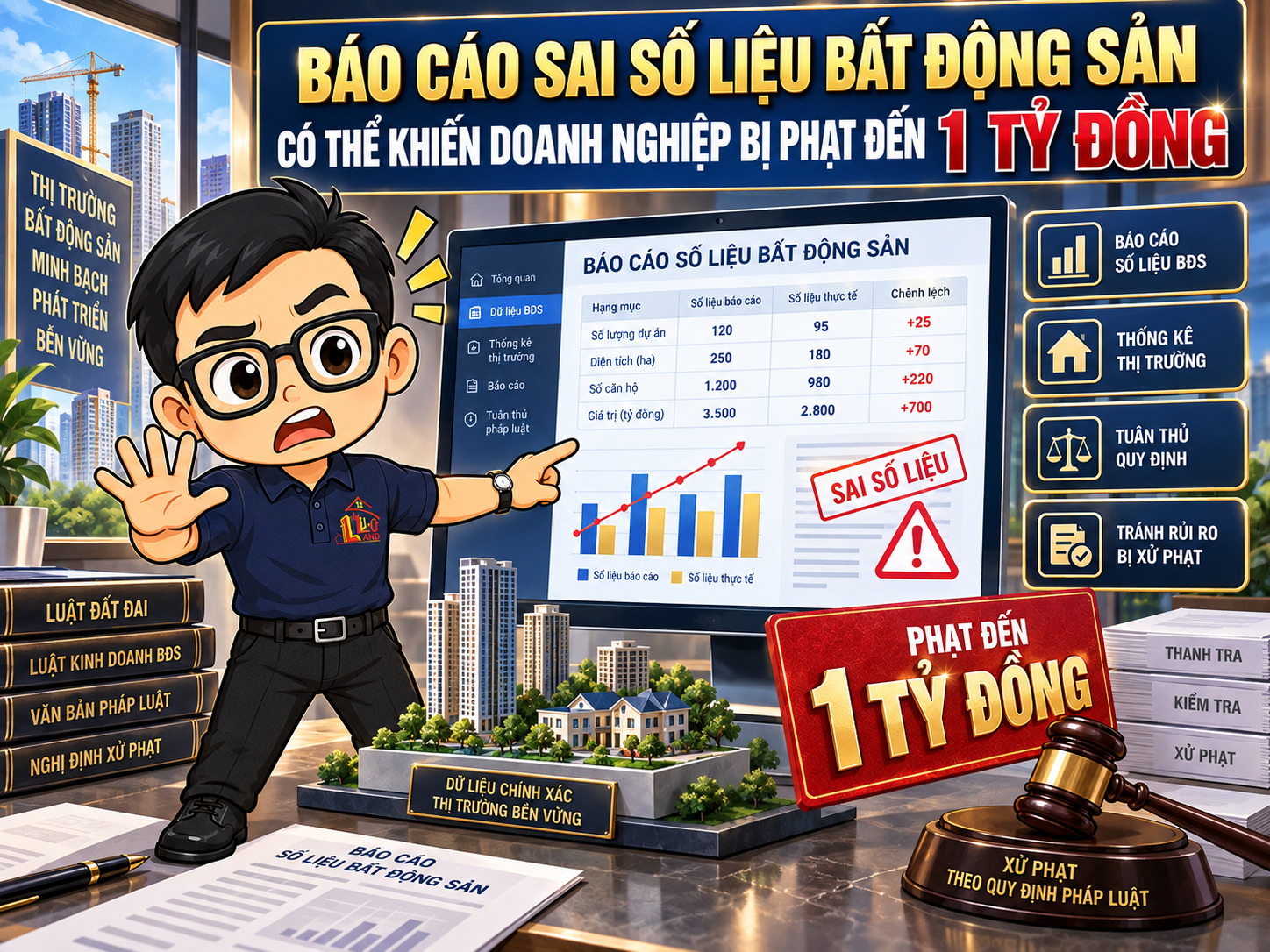 Hình Đại Diện Báo Cáo Sai Số Liệu Bất Động Sản, Phạt Đến 1 Tỷ