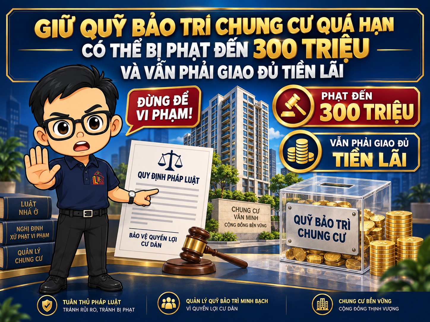 Hình Đại Diện Giữ Quỹ Bảo Trì Chung Cư Phạt 300 Triệu