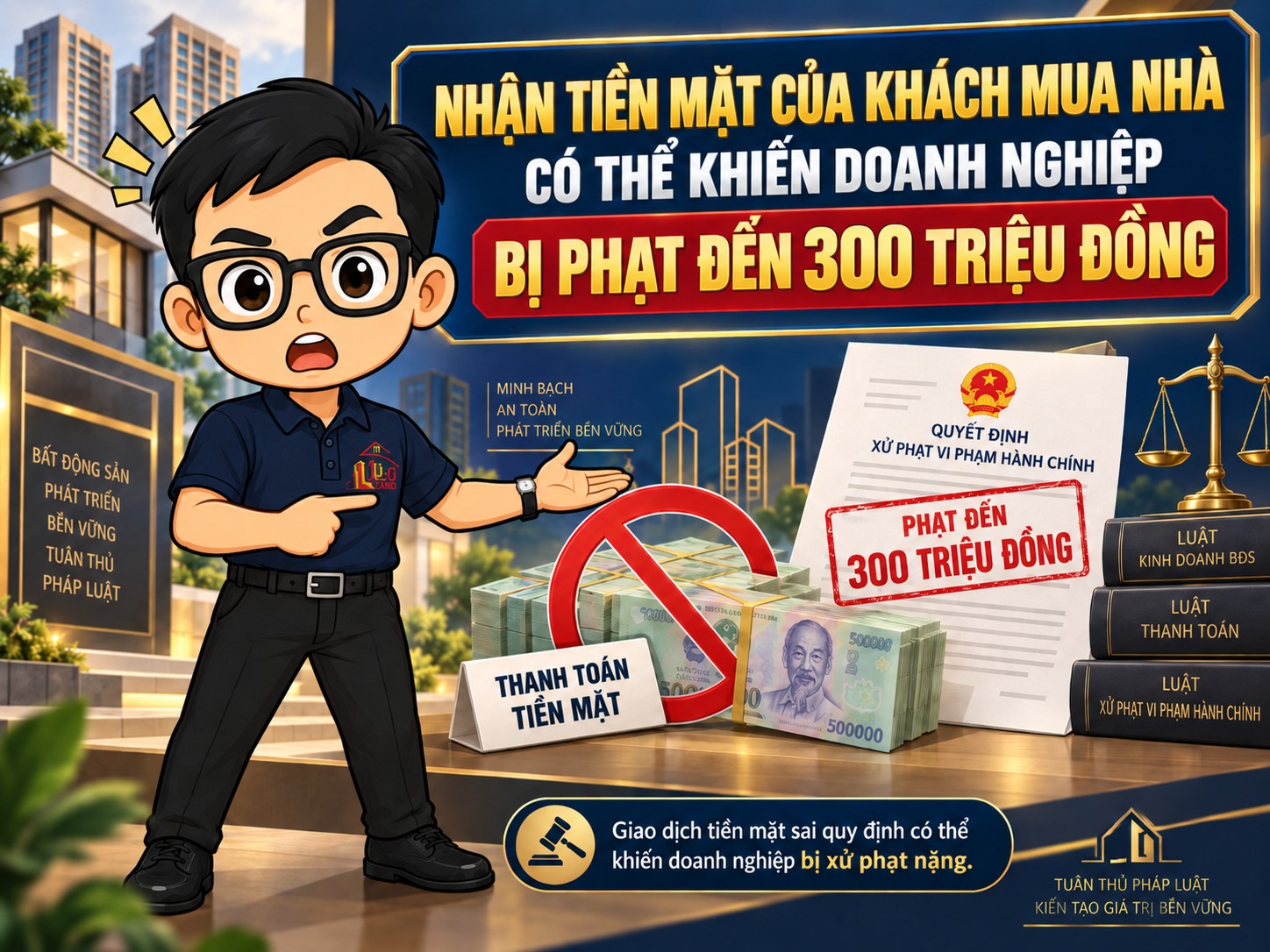 Hình Đại Diện Nhận Tiền Mặt KH Sẽ Bị Phạt 300 Triệu