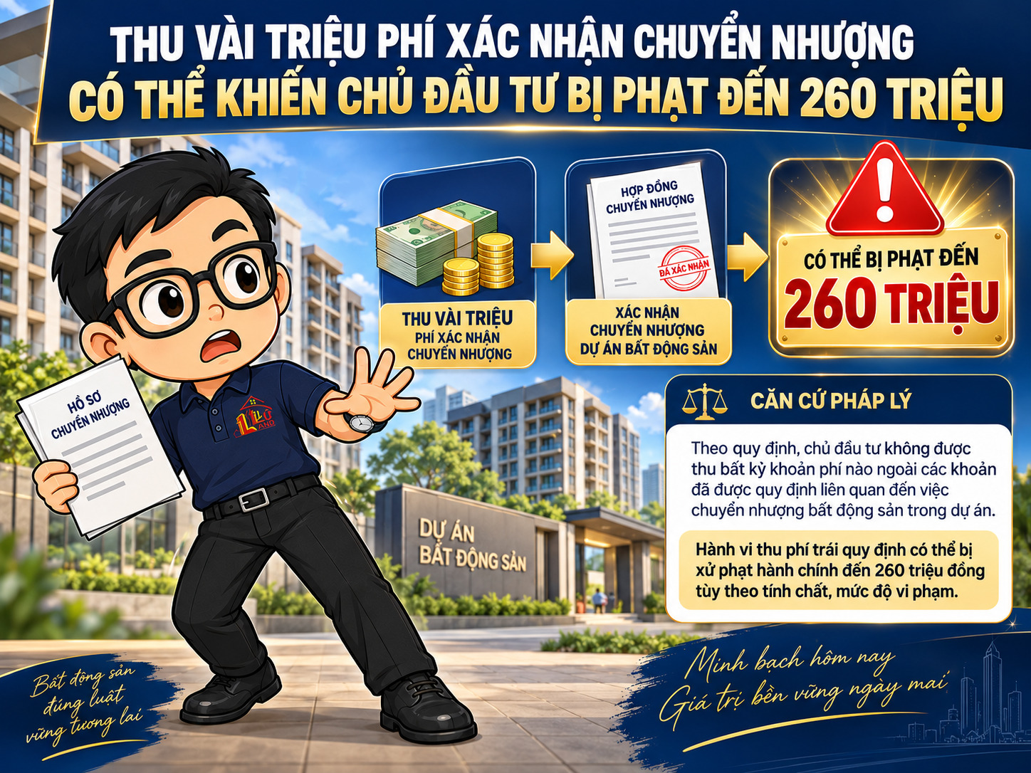 Hình Đại Diện Thu Phí Xác Nhận Chuyển Nhượng, Phạt Đến 260 Triệu Đồng